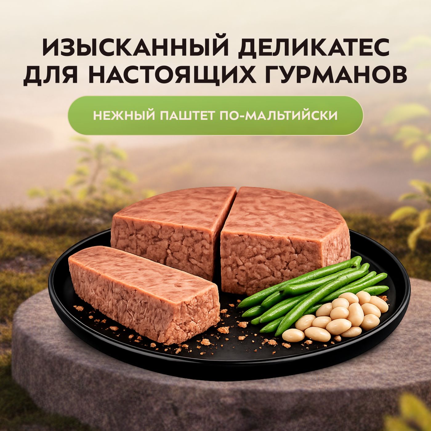 Влажный корм Мнямс Деликатес Кролик с зеленой фасолью для кошек "Паштет по-мальтийски" 100 г — фото 4