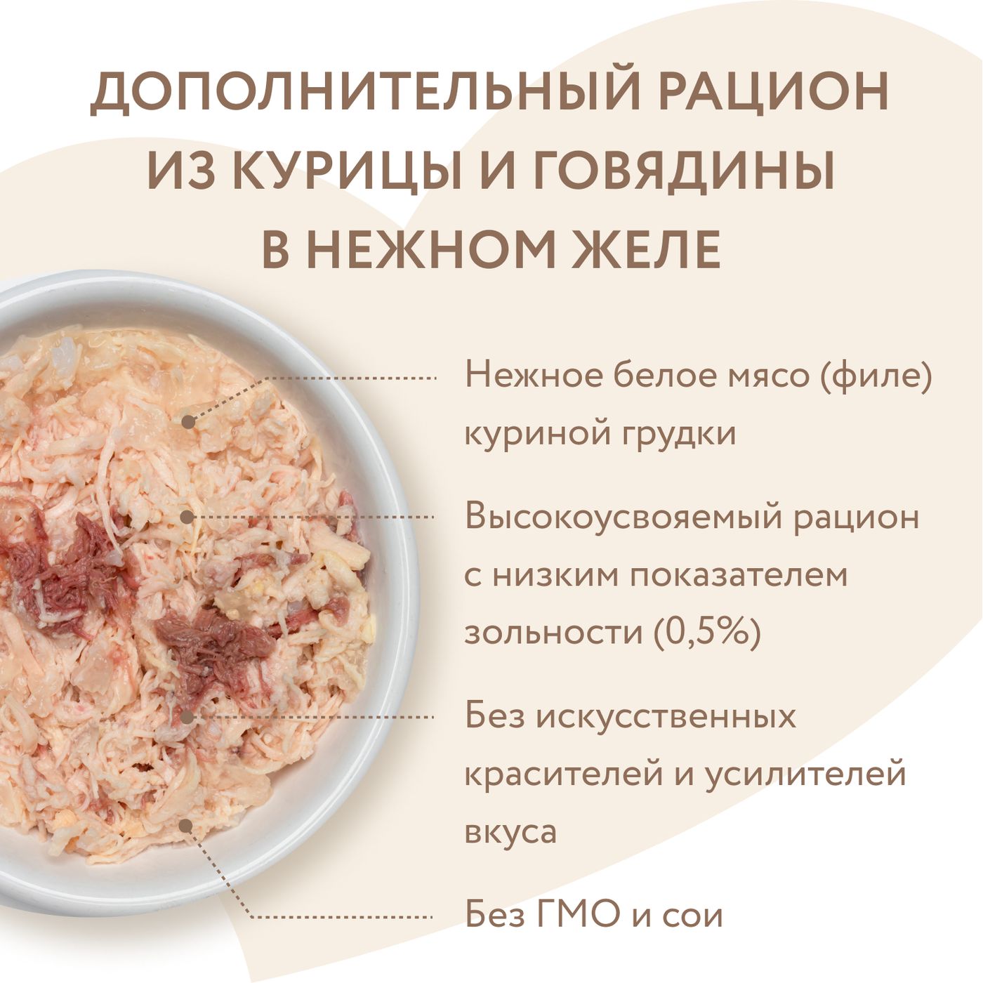 Влажный дополнительный корм Мнямс Деликатес для кошек Курица с говядиной в нежном желе 70 г — фото 8