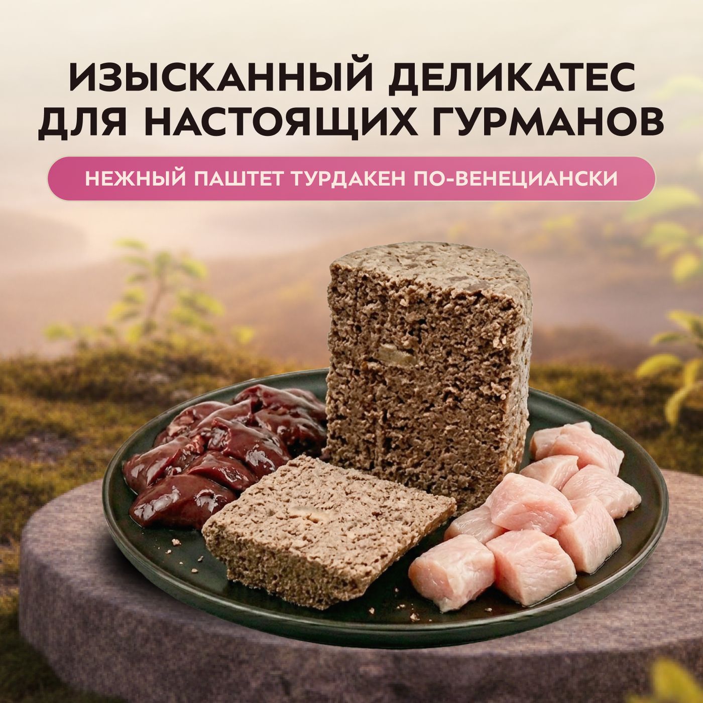 Влажный корм Мнямс Деликатес Паштет из телятины с печенью для собак всех пород "Фегато по-венециански" 400 г — фото 4