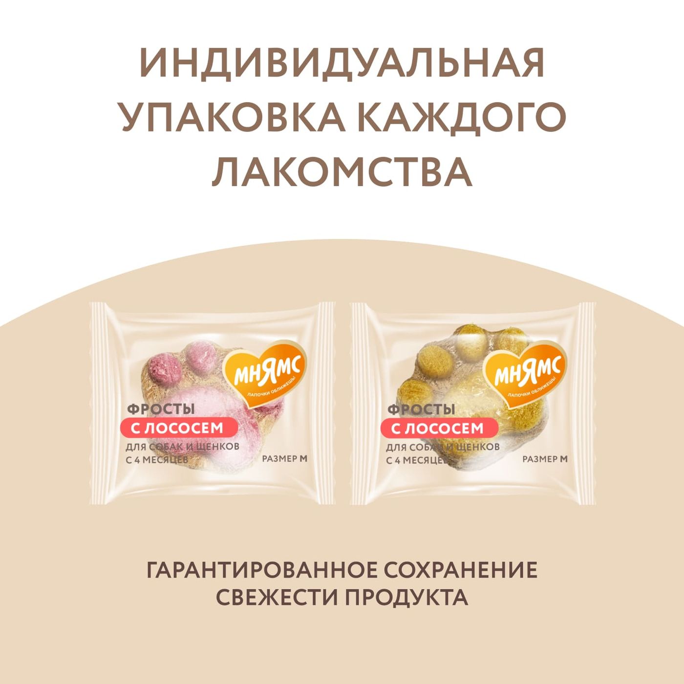 Лакомство Мнямс На каждый день для собак и щенков с 4 месяцев "Фросты" с лососем. Размер М (24шт). — фото 6