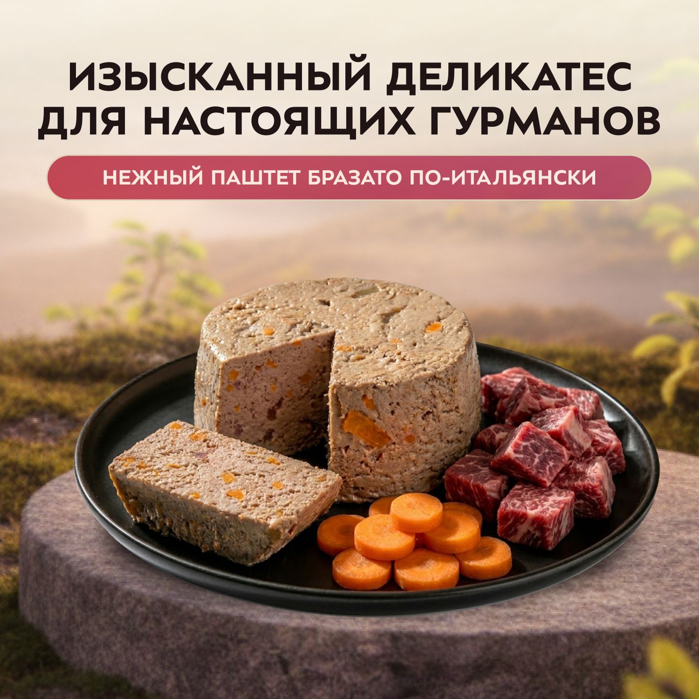 Влажный корм Мнямс Деликатес Паштет из говядины с морковью для собак всех пород "Бразато по-итальянски" 200 г — фото 4