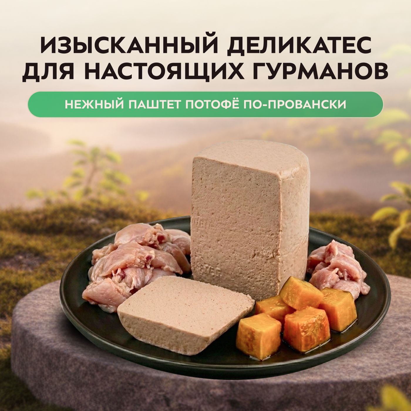 Влажный корм Мнямс Деликатес Паштет из перепёлки с тыквой для щенков всех пород "Потофё по-провански" 400 г — фото 4