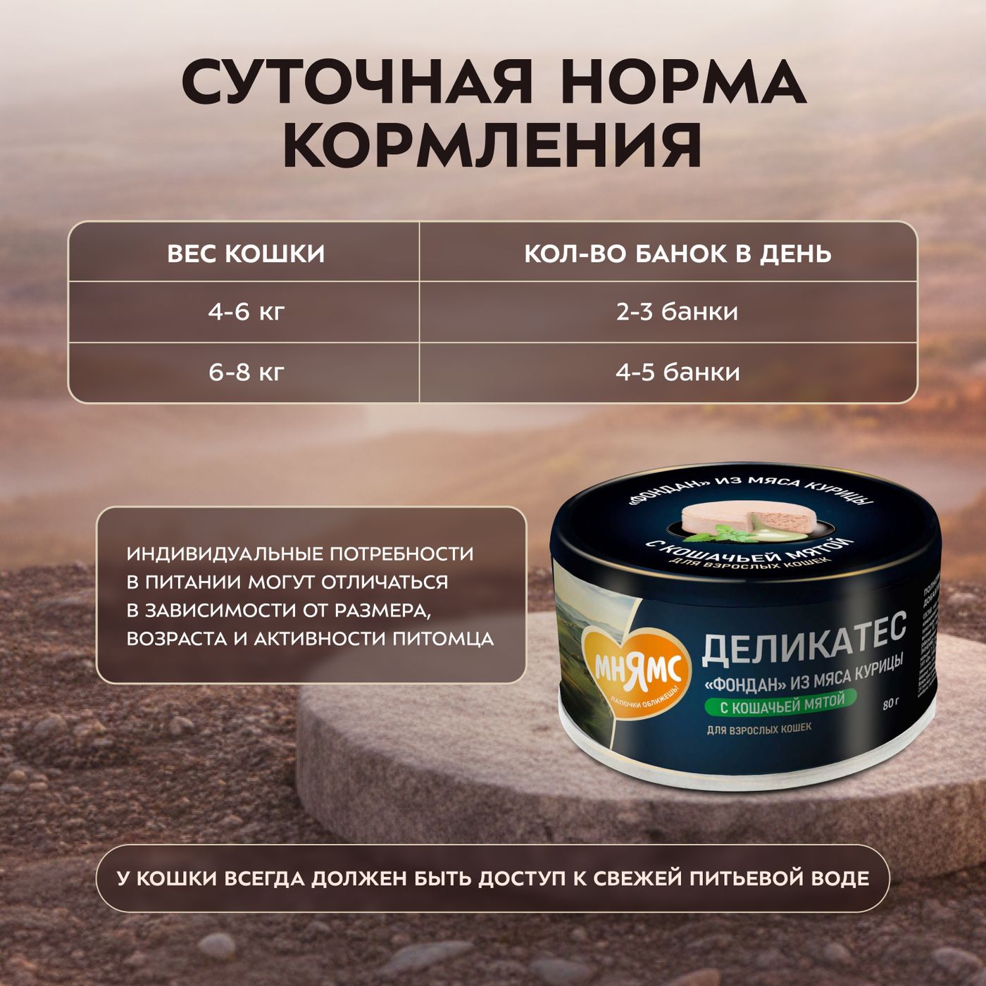 Влажный корм Мнямс Деликатес "Фондан" из мяса курицы с кошачьей мятой для кошек 80 г — фото 11