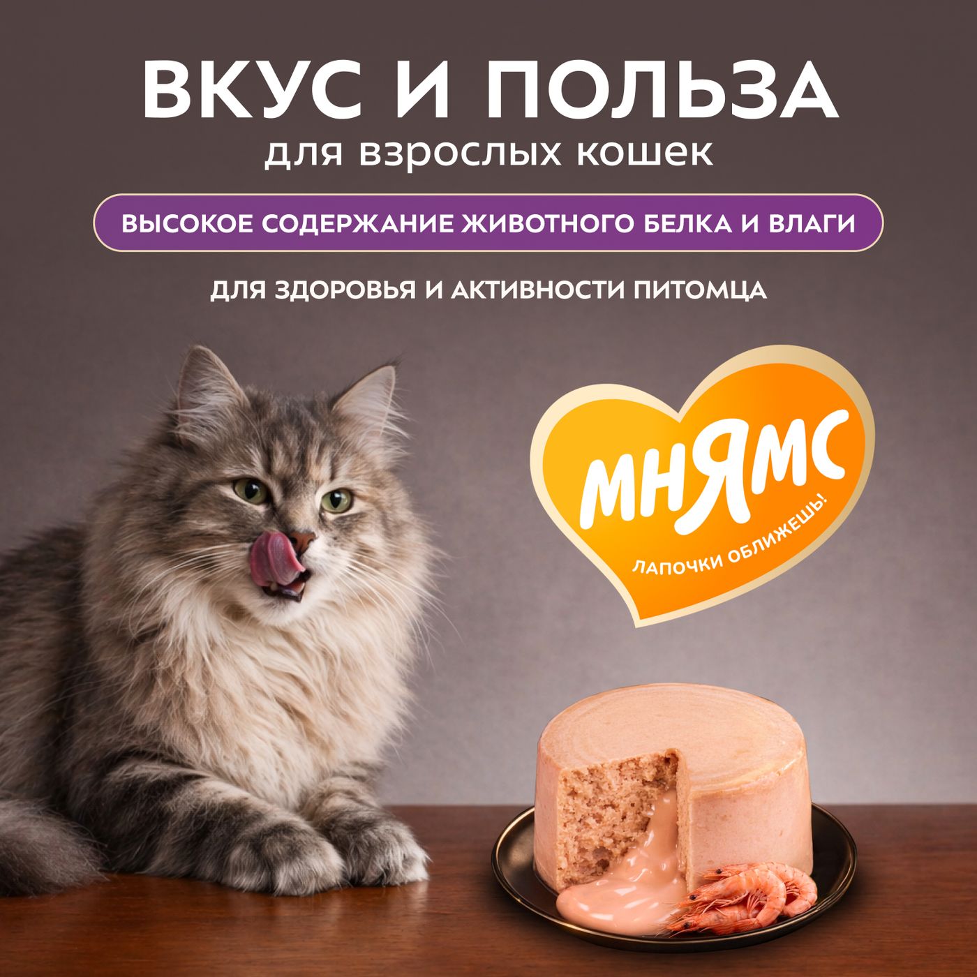Влажный корм Мнямс Деликатес "Фондан" из мяса курицы с маслом криля для кошек 80 г — фото 8