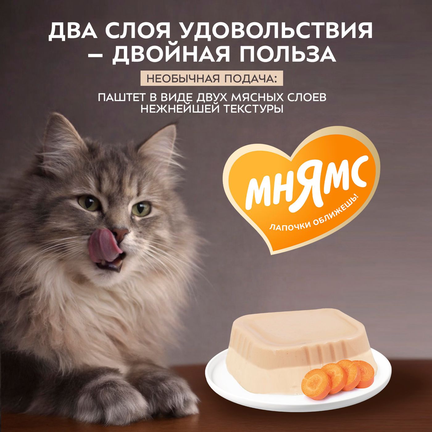 Влажный корм Мнямс Деликатес для взрослых и стерилизованных кошек «Ассорти двухслойных паштетов» 40 г х 6 шт. — фото 9