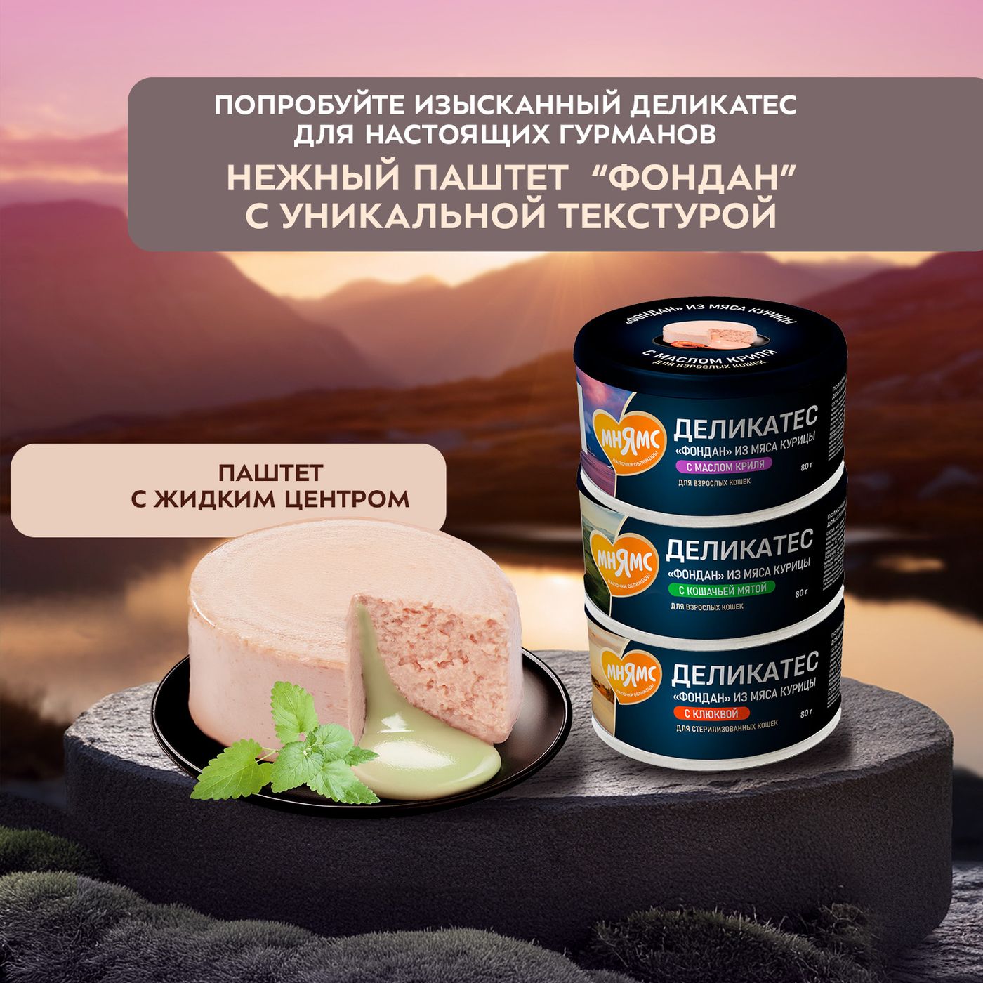 Влажный корм Мнямс Деликатес для взрослых и стерилизованных кошек «Ассорти двухслойных паштетов» 40 г х 6 шт. — фото 16