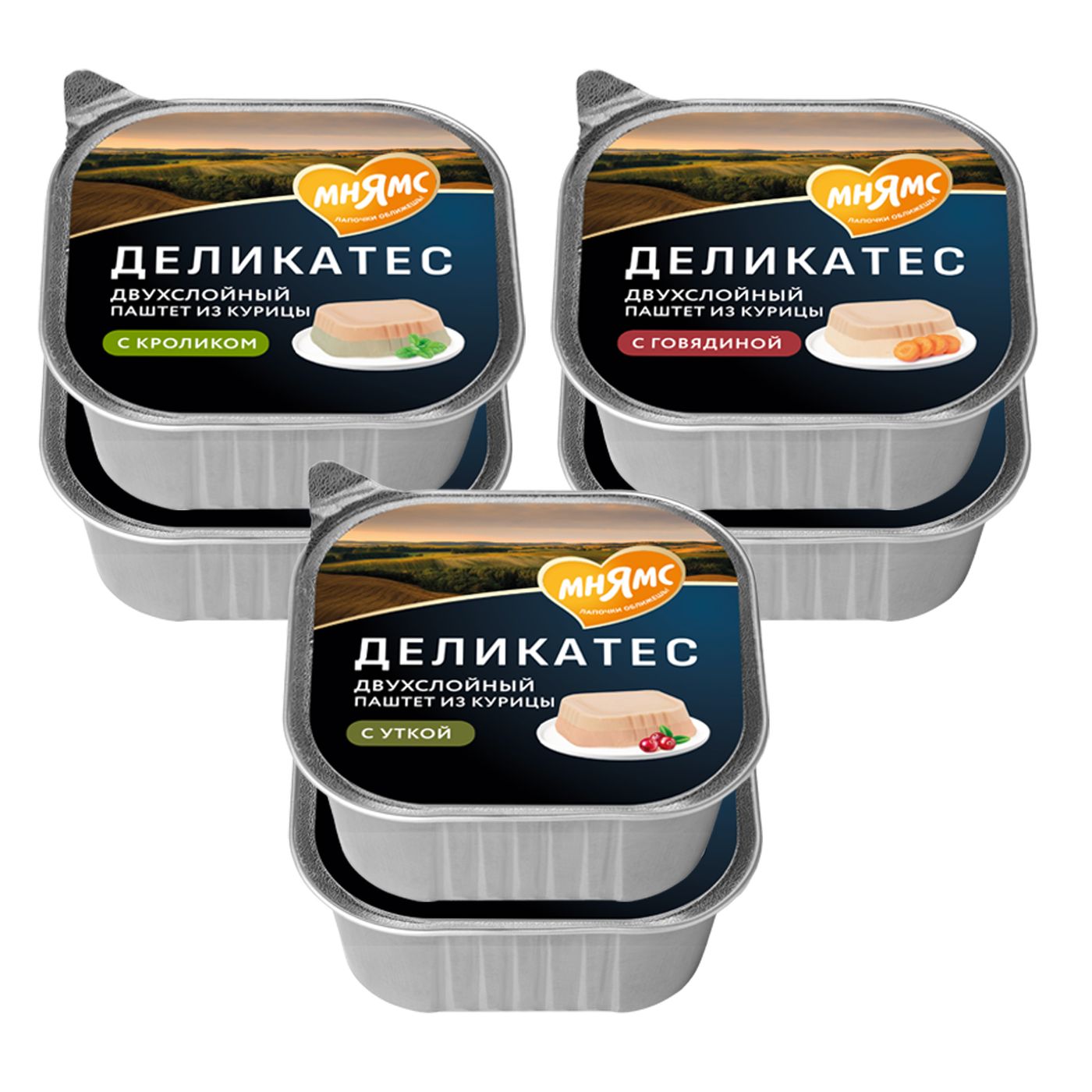 Влажный корм Мнямс Деликатес для взрослых и стерилизованных кошек «Ассорти двухслойных паштетов» 40 г х 6 шт. — фото 17