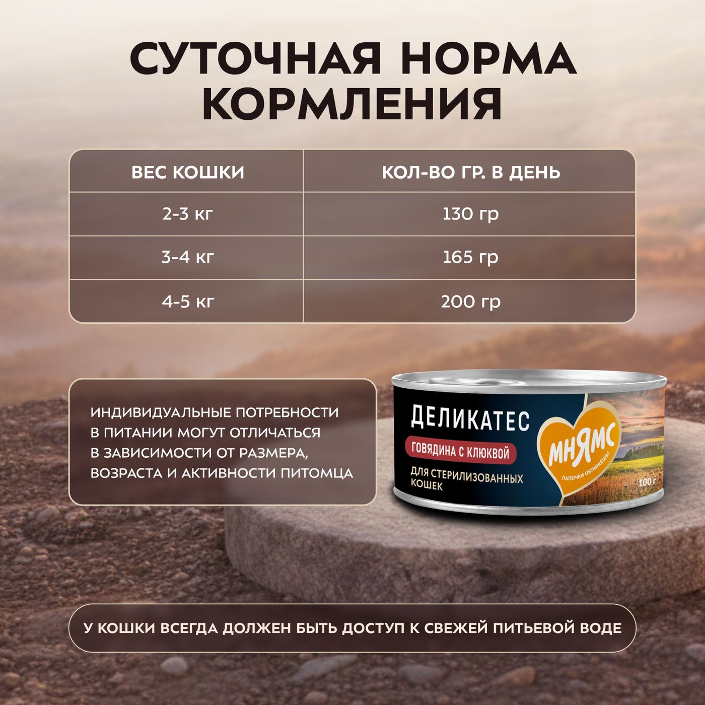 Влажный корм Мнямс Деликатес Говядина с клюквой для стерилизованных кошек "Паштет по-шведски" 100 г — фото 6