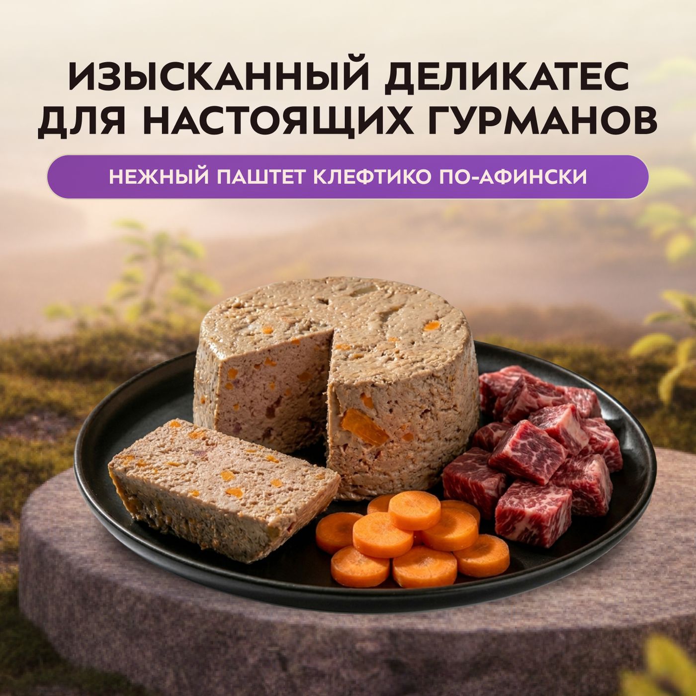 Влажный корм Мнямс Деликатес Паштет из ягненка с морковью для собак всех пород "Клефтико по-афински" 200 г — фото 4