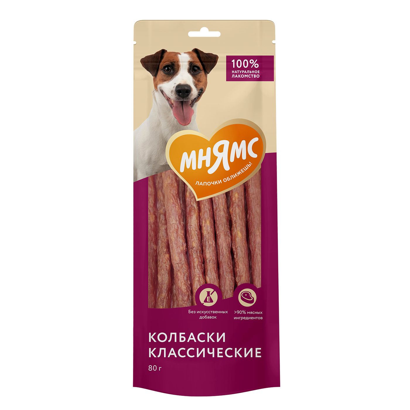 Лакомство Мнямс На каждый день для собак Колбаски классические 80 г