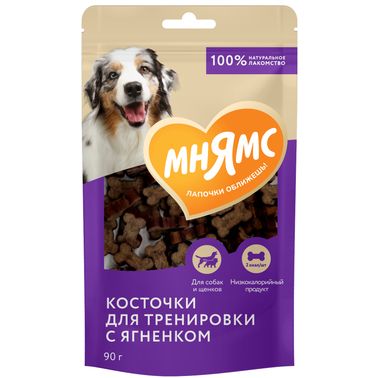 Лакомство Мнямс На каждый день для собак Тренировочные "Косточки" с ягненком 90 г