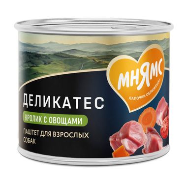 Влажный корм Мнямс Деликатес Паштет из кролика с овощами для собак всех пород "Касуэла по-мадридски" 200 г