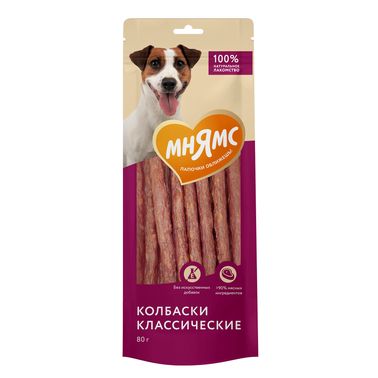 Лакомство Мнямс На каждый день для собак Колбаски классические 80 г